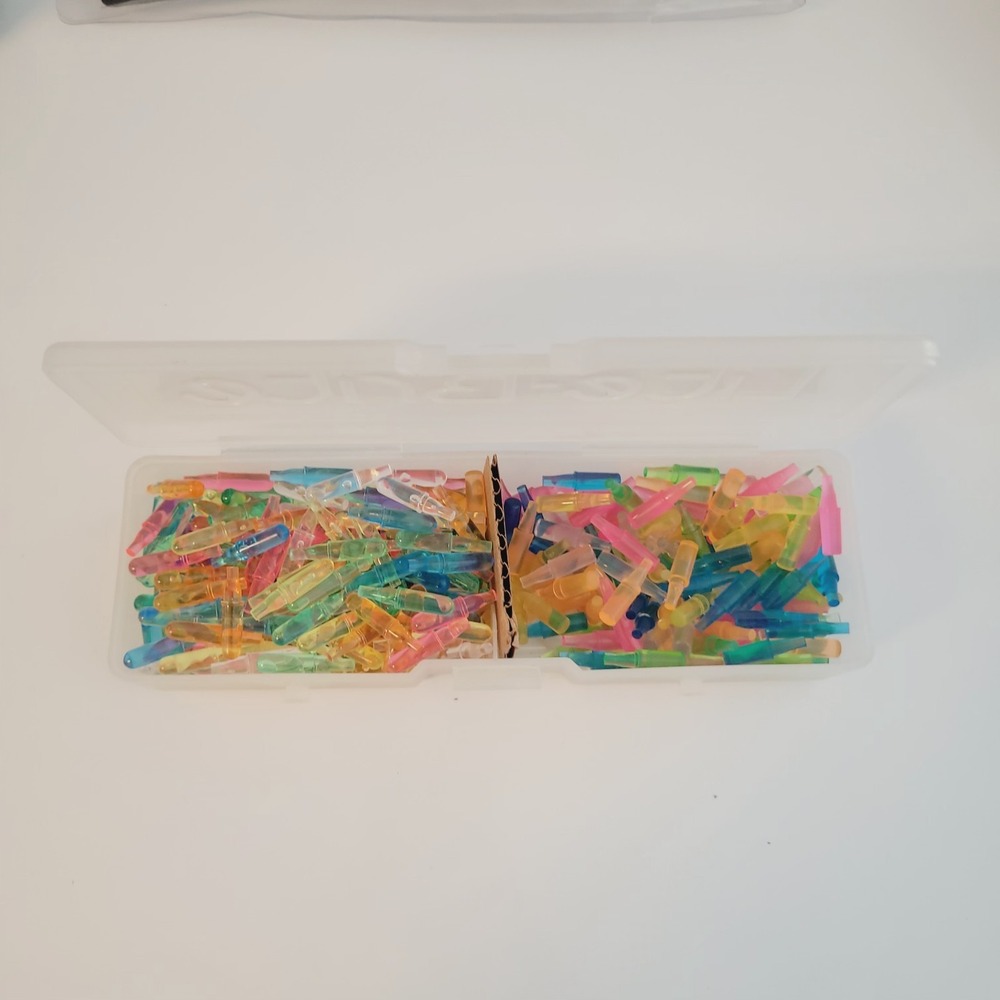 Replacement LITE BRITE Pegs Round & Square Top Approximately 340ct Clear Case
